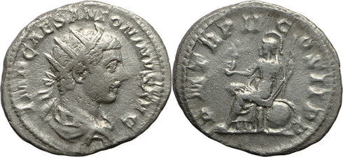 Ancient Roman silver coin of the Emperor Elagabalus struck in Rome in 219AD